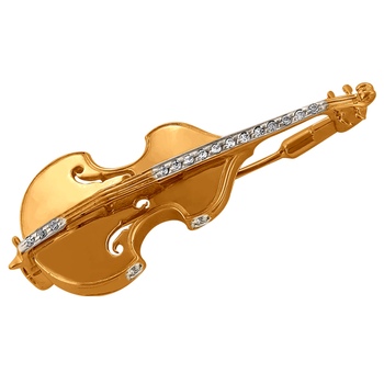 Купить Брошь-910100137, Красное золото 585, фианит